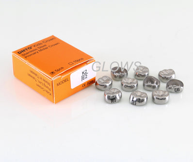 [LLE2] 10 PCS Stainless Steel Primary Molar Kids Crown Compatible 3M, Refill All Sizes