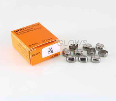 [LRD3] 10 PCS Stainless Steel Primary Molar Kids Crown Compatible 3M, Refill All Sizes