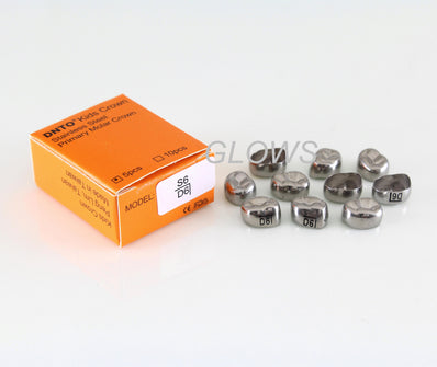 [LRD6] 10 PCS Stainless Steel Primary Molar Kids Crown Compatible 3M, Refill All Sizes