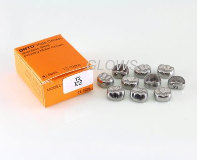 [LRE2] 10 PCS Stainless Steel Primary Molar Kids Crown Compatible 3M, Refill All Sizes