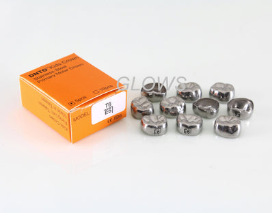 [LRE6] 10 PCS Stainless Steel Primary Molar Kids Crown Compatible 3M, Refill All Sizes