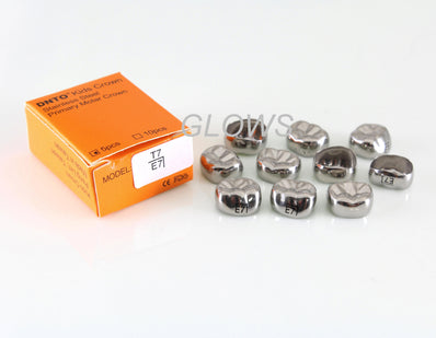 [LRE7] 10 PCS Stainless Steel Primary Molar Kids Crown Compatible 3M, Refill All Sizes