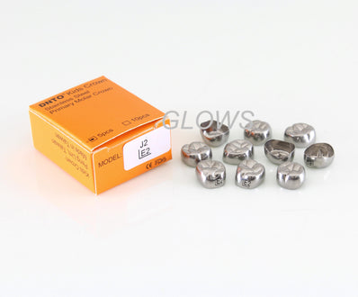 [ULE2] 10 PCS Stainless Steel Primary Molar Kids Crown Compatible 3M, Refill All Sizes