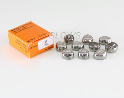 [ULE7] 10 PCS Stainless Steel Primary Molar Kids Crown Compatible 3M, Refill All Sizes
